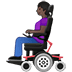 👩🏿‍🦼 woman in motorized wheelchair: dark skin tone display on Samsung